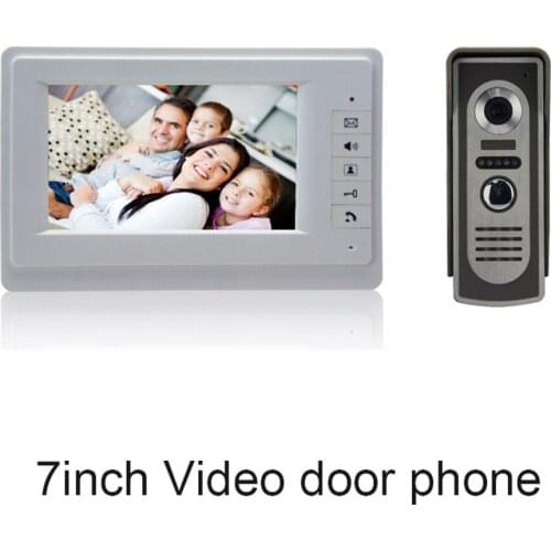 1 set) Home use 1 to 1 Video door phone smart home system Video intercom waterproof camera 7 inch color monitor free shipping