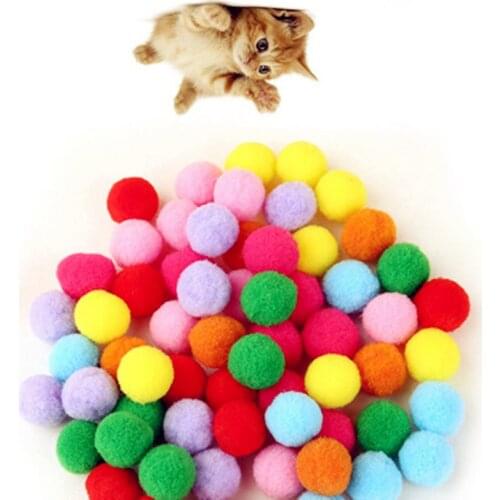 10-100 Piece/lot Soft Cat Toy Balls Kitten Toys Candy color Assorted Ball Interactive Cat Toys Play Scratch Catch Pet Kitten