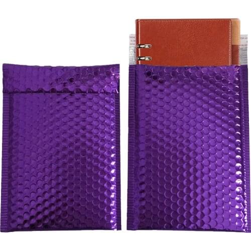 10PCS Purple Metallic Bubble Mailer Foil Bubble Bags Aluminized Postal Bags Wedding bag Gift Packaging Padded Shipping Envelopes