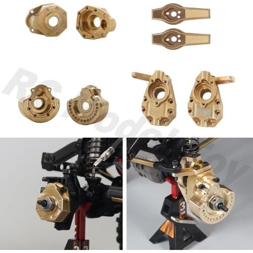 2PCS TRX4 Brass Front Rear Counterweight Balance Weight Portal Drive Housing for 1:10 RC Crawler Car Traxxas TRX-4