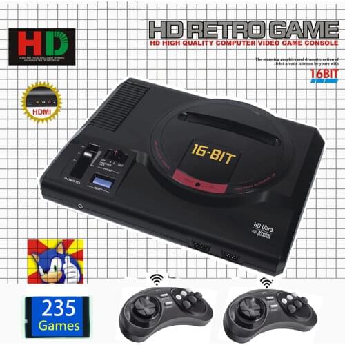 2020 New Version 16Bit MD Genesis TV Game Console HD RCA Display Wireless Gamepads 170 Sega Classic Games 112/126 in 1 games
