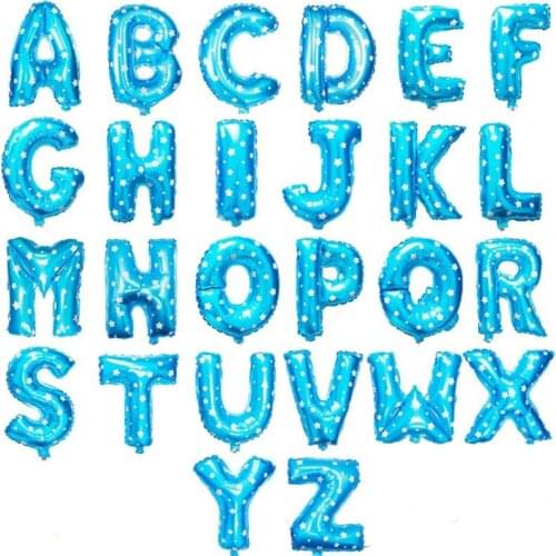 26pcs/lot 16 Inch Pink Blue Alphabet Foil Balloons Wedding Party Decoration Bola Valentines Event & Party Supplies Air Balls