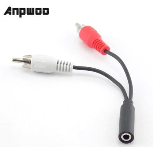 3.5mm RCA Female connector jack Stereo Cable Y plug to 2 RCA Male Adapter 3.5 Audio aux Socket connector to Headphone music wire