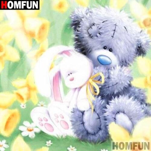 HOMFUN Full Square/Round Drill 5D DIY Diamond Painting "Cartoon bear" 3D Diamond Embroidery Cross Stitch Home Decor A20135