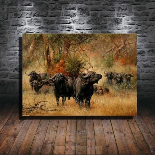 Bull on the African grassland diamond full square round Diamond Painting cross stitch Diamond mosaic embroidery rhinestone FF848