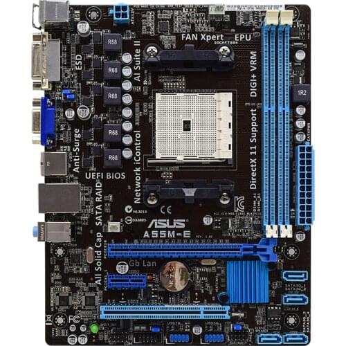 A55M-E ASUS PC Motherboard Socket FM2 DDR3 For AMD A55M A55 Original Desktop Mainboards SATA II Used