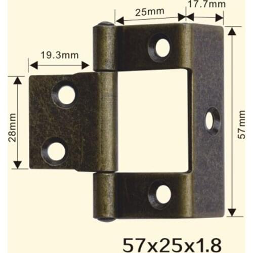 Freeshipping 57*25*1.8mm Iron Metal Hinge Sewing Machine Folding Table Furniture Flip Tray Hinges Big Door Hinges