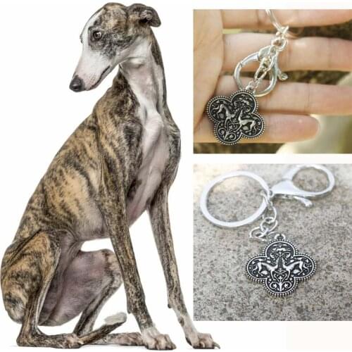 1Piece Paw Dog Greyhound Keychain Doggy Italian Whippet Metal Paw Print Puppy Bag Charm Women Pet Jewellery Dropship