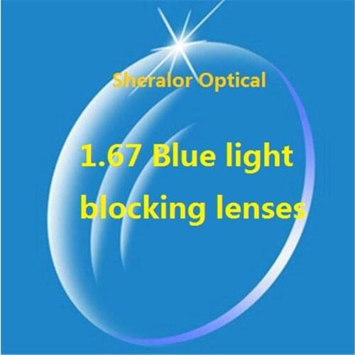 High quality myopia 1.67 index -4.25 to -8.00 diopter super slim prescrition Spherical single vision lenses with blue block