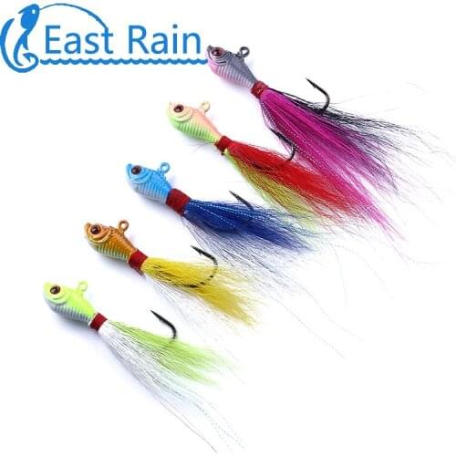 East Rain 3.15in 5pcs Shad Sinking Lure Rubber Jig Hard Lure Jig Head Sea Fishing Free Shipping