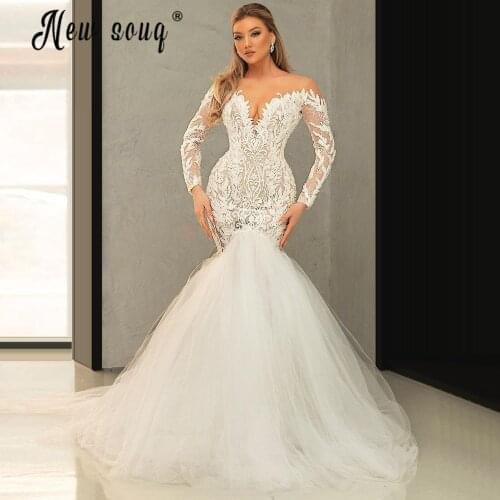 Elegant V Neck Mermaid Lace Appliqued Wedding Dresses 2021 African Africa Bride Dresses vestido de noiva robe de mariee