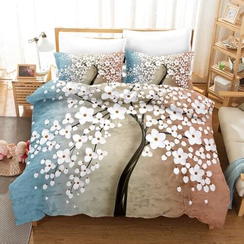 Flower Tree Bedding Set Elegant Duvet Cover Sets Luxury Comforter Bed Linen Twin Queen King Single Size Dropshipping Fantasy