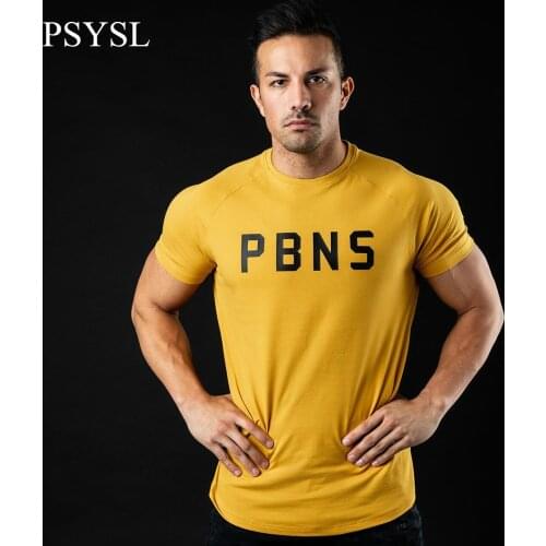 Mens Summer New Sports Leisure Running Exercise Slim Elastic Mens Short Sleeves T-shirt Fashion Casual T-shirt Top 2021