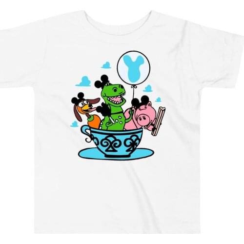 Story Toy T Shirt Rex Shirt Teacup Shirts Cute Kids Clothes Summer Crewneck Cartoon Tees Childrens Clothing Gilrs Boys Top