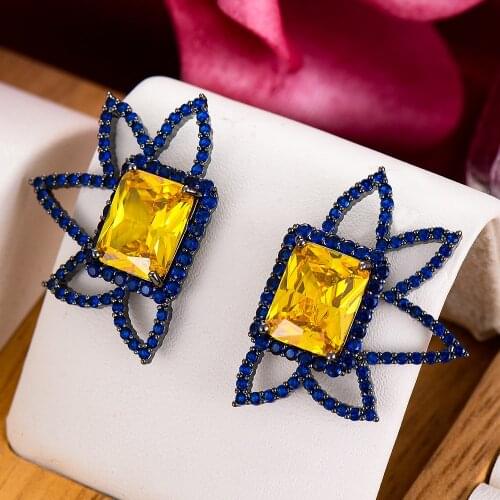 GODKI Fashion street style Square Earrings For Women Wedding Party Cubic Zircon Dubai Bridal Earring boucle d'oreille 2021
