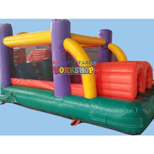 Small inflatable slide trampoline combination