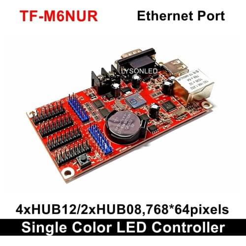 LongGreat TF-M6NUR Network & USB Driver RS232 Ports LED Control Card 768*64 pixels, P10 P16 P20 Message Signboard Big