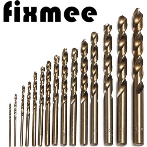 Cool shop15pcs/set HSS-CO 1.5-10mm High Speed Steel M35 Cobalt Twist Drill Bit 40-133mm Length Wood Metal Drilling Top Quality