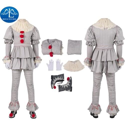 Joker Pennywise Cosplay Costume Stephen King It Chapter Two 2 Horror Clown Halloween Party Costume Prop