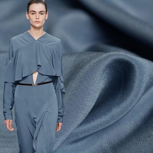 Red Raspberry 24momme Blue Elastic Silk Crepe De Chine Fabrics 100%Silk Garment Materials Women Dress Sewing Cloth Freeshipping