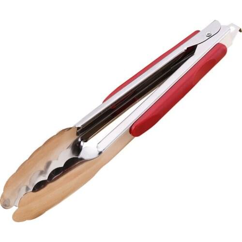 Stainless Steel Multifunctional Food Baking Cake Bread Salad Steak Self-service Food Lock Silicone Barbecue Clip Kitchen Salad