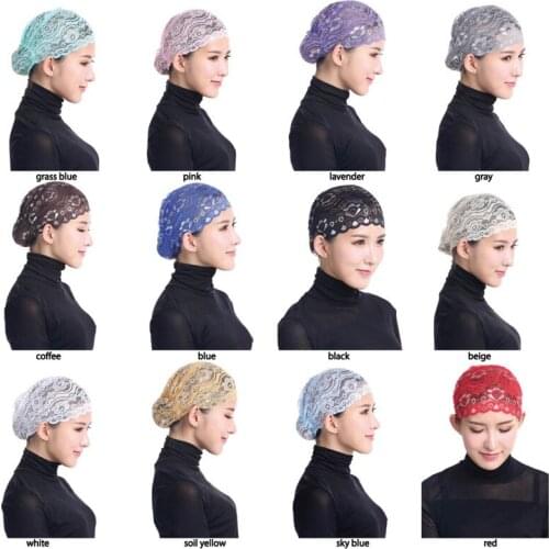 Fashion Shiny lace muslim hijab head scarf