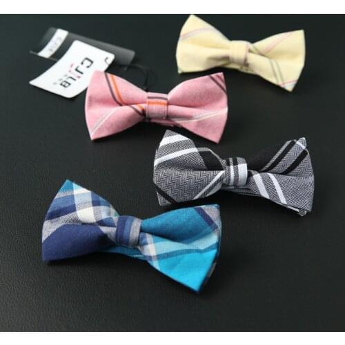 Mens Cotton Bowtie Casual Fashion Plaid Bow Ties for Man Oblique Candy-colored Party of England 10pcs/lot