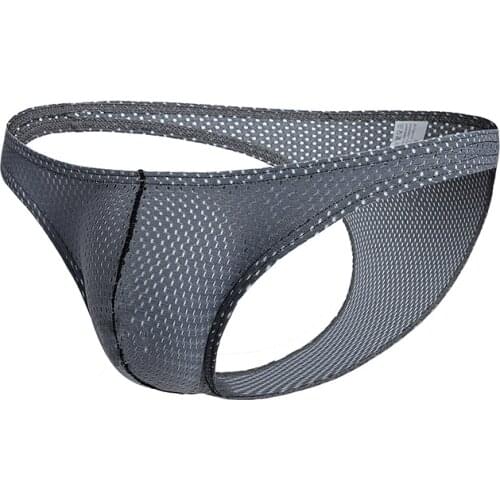 Men Tight Underwear Ice Silk Transparent Briefs Men Mesh Gauze Bodycon Triangle Breathable Panty Male Elastic Fabric Underpants