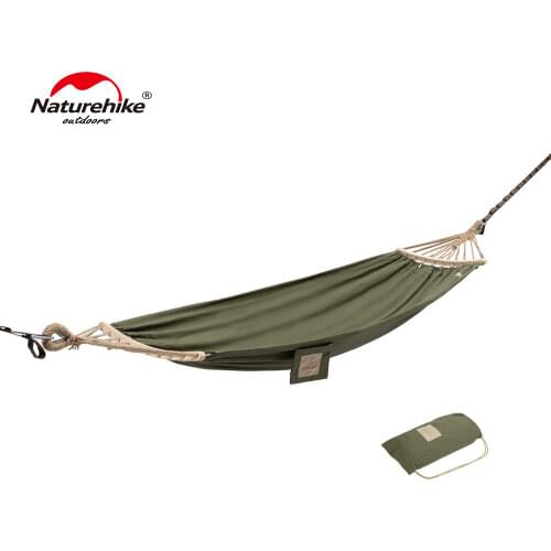 Naturehike 300*90cm Portable 1 Person Outdoor Camping Anti Rollover 250kg Bearing Weight Canvas Hammock Swing NH20DC001