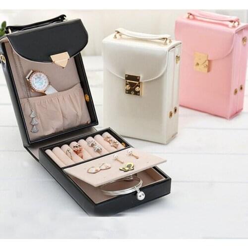 Jewelry Organizer Bag Rings Storage Box Wedding Birthday Decoration Event Party Gift Handle Bags Watch Pendant Necklace Display