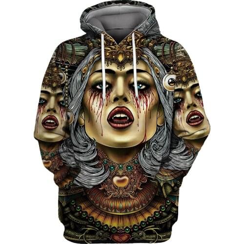 Papertiger Grey Bandana Color Headdress Graffiti Beauty Print Fashion 3D Hoodies