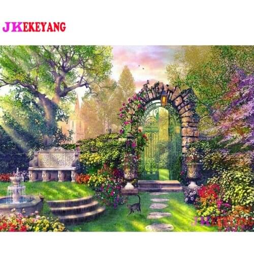 Full Square Round Diamond Embroidery DIY Diamond Painting Beautiful garden Cross Stitch kit mosaic Y4629