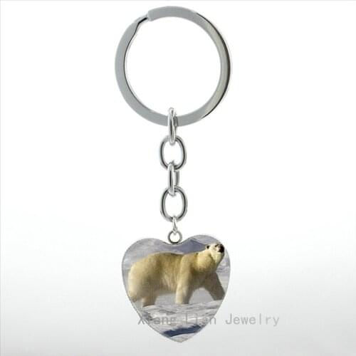 Polar Bears Are Highly Threatened By Global Warming keychain Penguins jewelry protect save wild animals key chain ring men HP350