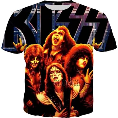 CLOOCL Casual Metal Rock KISS Band Printed Men Women T Shirt Harajuku Fashion Hip Hop Sportswear Short Sleeve Tops Drop Shipping