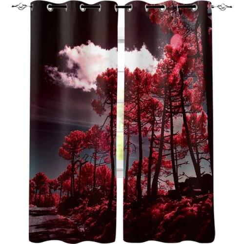Forest Red Mangrove Luxury Bedroom Kitchen Curtain Living Room Decoration Curtain