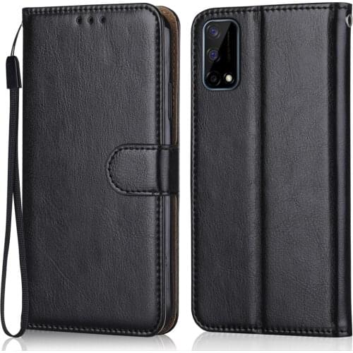 Luxury Leather Case for On Realme 7 Pro Wallet Stand Flip Case Phone Bag with Strap