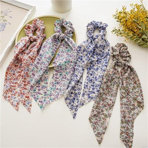 Ruohsui Vintage Woman Scrunchie Women Hair Accessories Hair Ties Rubber Band Elastic Hairband Girls Headwear Ponytail Holders