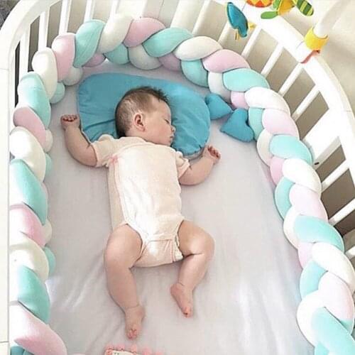Happy Flute Braided Twist Bed Circumference Anti-collision Newborn Bumper Infant Knotted Protector Pure Weaving Plush Knot Crib