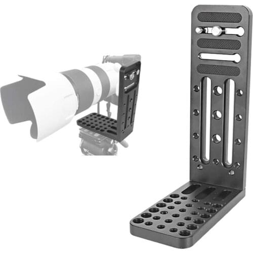 Universal L-Type Quick Release Plate, with Multiple 1/4 and 3/8 Screw Holes,Aluminum Vertical Shooting Plate for SLR Camera