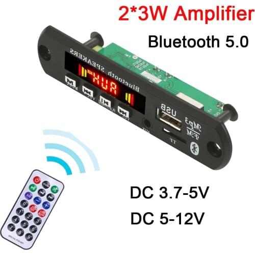 5V 12V 6W Amplifier MP3 Receiver Module Bluetooth 5.0 Decoder Board Lossless Car Speaker Modified Stereo WMA Decoding Board