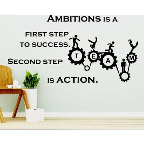 Teamwork Vinyl Wall Stickers Office Motivation Quote Wall Decal Team Words Matchstick Men Home Decoration Creative Design S816