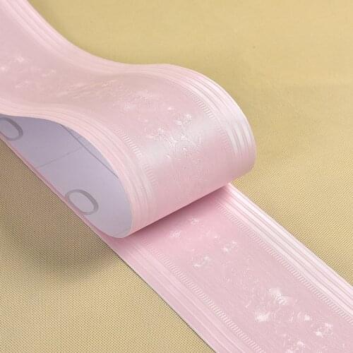 PVC White Pink Wallpaper Sticker DIY Self Adhsive Vinyl Wallpaper Waterproof Kitchen Wall Skirting Wall Waistline Wall Sticker