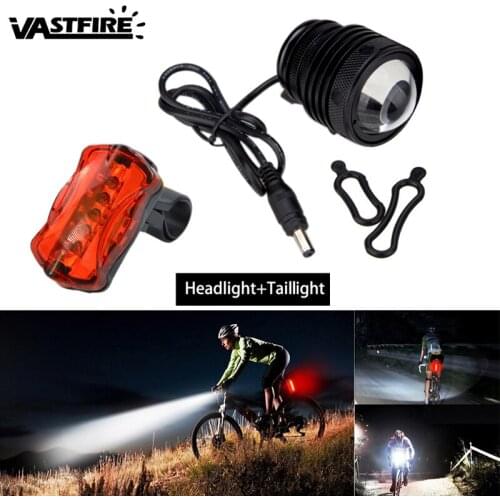 Waterproof Black Bike Light 4000Lm XM-L U2 LED Front Bike Headlamp Front Bicycle Lamp with Battery Set +Back Taillight
