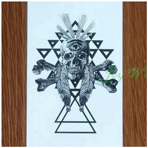 Waterproof Temporary Tattoo sticker on body skull tattoo 10.5*6 cm tatto stickers flash tatoo fake tattoos for girl women men