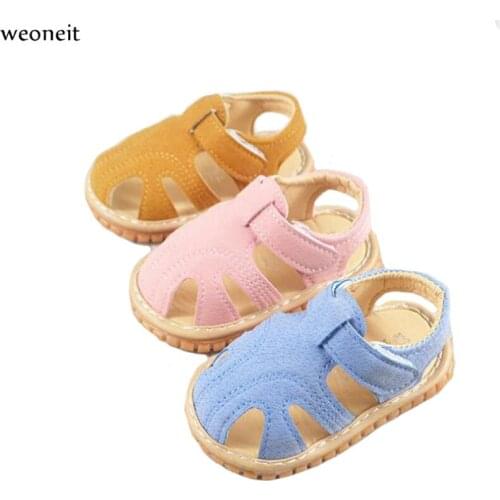 Weoneit Boys Girls Soft Leather Shoes New Summer Shoes Baby Boys Summer Prewalker Soft Sole Leather Beach Shoes