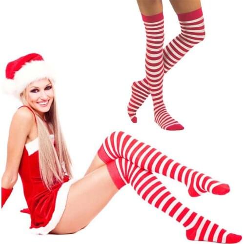 1 Pair New Women Girls Over Knee Long Stripe Stockings Thigh High Striped Pattern Stockings 11 Colors Sweet Cute Leg Warmer