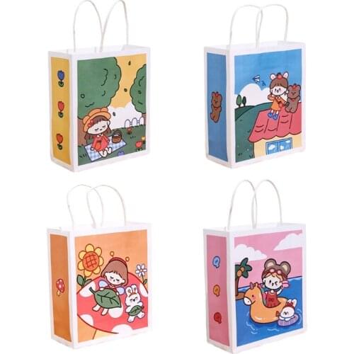 2pcs Papers Gift Bags Set Christmas Prints Bags , Goody Bags, School Classrooms and Party Favors