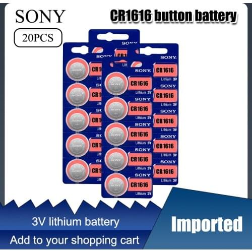 20Pcs/lot SONY CR1616 DL1616 ECR1616 LM1616 1616 3V Lithium Batteries Cell Button Coin Battery For Motherboard Watch