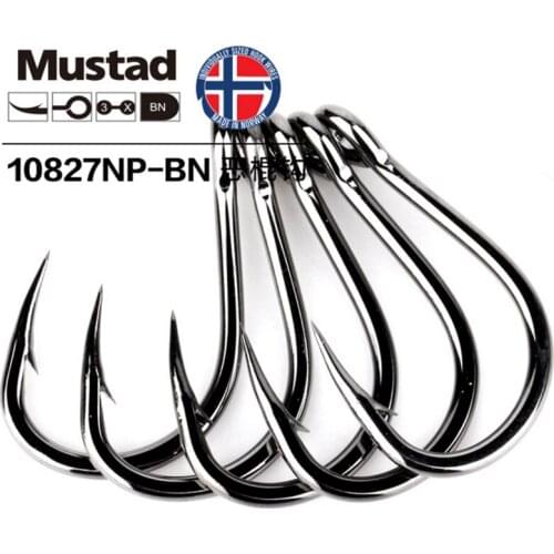 30 Packs Mustad Hooks Deep Ocean Fishing 10827 4X Strong Hook Bait Barbed Iron Board Fishing Hooks Jig Hook Jig Bait Pesca Anzol