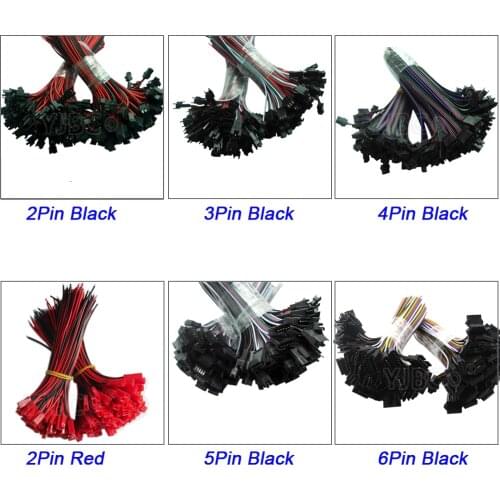 5pairs 2pin 3pin 4pin 5pin 6pin JST Plug Cable / JST LED Connectors Male And Female Connector for 5050 WS2811 WS2812 LED Strip